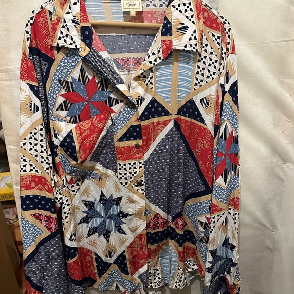 Boho/Western oversized button up - Picture 1 of 2